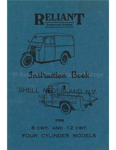 1946 RELIANT 8 CWT  | 12 CWT BETRIEBSANLEITUNG ENGLISCH