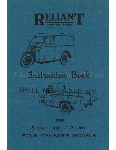 1946 RELIANT 8 CWT  | 12 CWT BETRIEBSANLEITUNG ENGLISCH