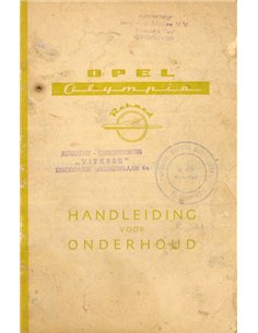 1955 OPEL OLYMPIA REKORD OWNERS MANUAL DUTCH