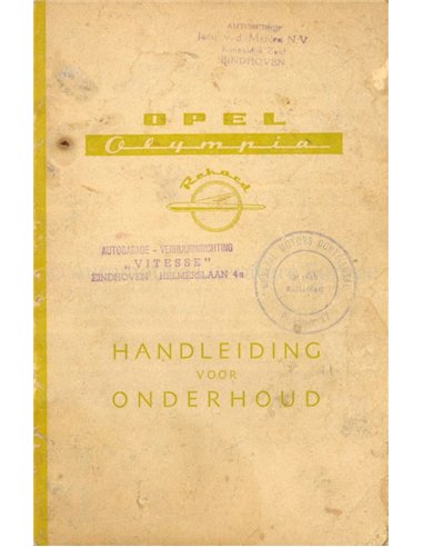 1955 OPEL OLYMPIA REKORD INSTRUCTIEBOEKJE NEDERLANDS