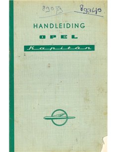 1958 OPEL KAPITÄN INSTRUCTIEBOEKJE NEDERLANDS