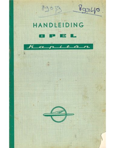1958 OPEL KAPITÄN OWNERS MANUAL DUTCH
