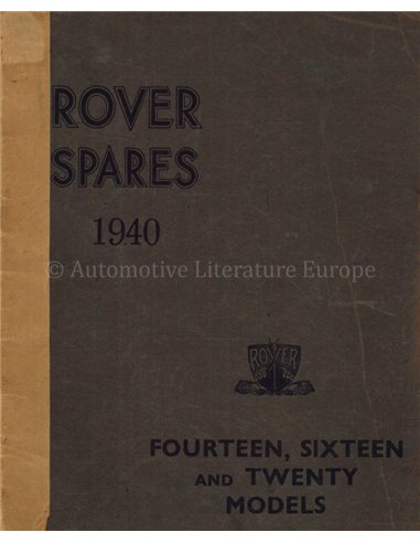 1940 ROVER FOURTEEN | SIXTEEN | TWENTY ONDERDELEN CATALOGUS 