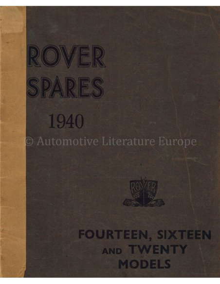 1940 ROVER FOURTEEN | SIXTEEN | TWENTY ERSATZTEILKATALOG 