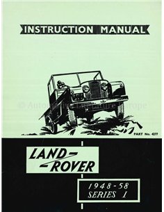 1958 LAND ROVER 80 | 86 | 88 | 107 | 109 OWNERS MANUAL ENGLISH (REPRINT)