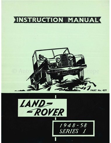 1958 LAND ROVER 80 | 86 | 88 | 107 | 109 BETRIEBSANLEITUNG ENGLISCH (NACHDRUCK))