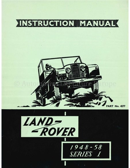 1958 LAND ROVER 80 | 86 | 88 | 107 | 109 BETRIEBSANLEITUNG ENGLISCH (NACHDRUCK))