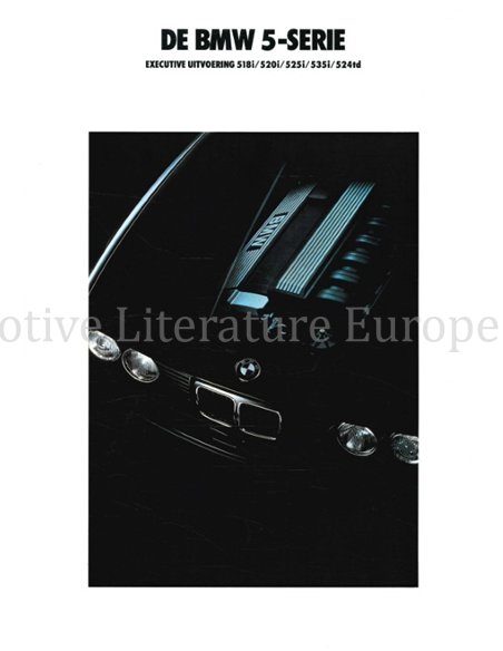 1990 BMW 5ER EXECUTIVE DATENBLATT NIEDERLÄNDISCH