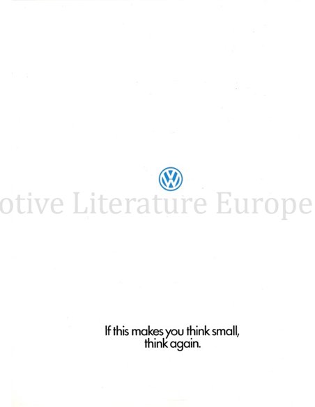 1987 VOLKSWAGEN PROGRAMMA BROCHURE ENGELS (USA)