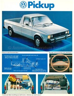 1981 VOLKSWAGEN PICKUP DATENBLATT ENGLISCH