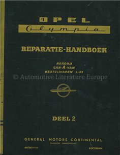 1954 OPEL OLYMPIA WERKSTATTHANDBUCH NIEDERLÄNDISCH (2 TEILE) 2