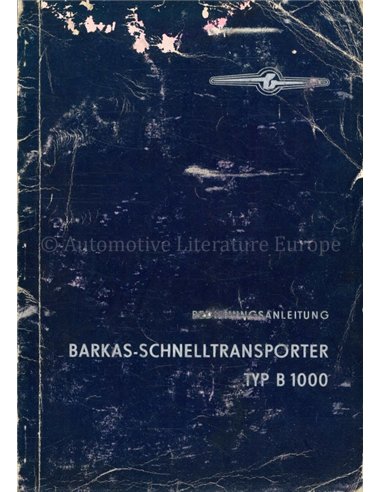 1963 BARKAS SCHNELLTRANSPORTER INSTRUCTIEBOEKJE DUITS