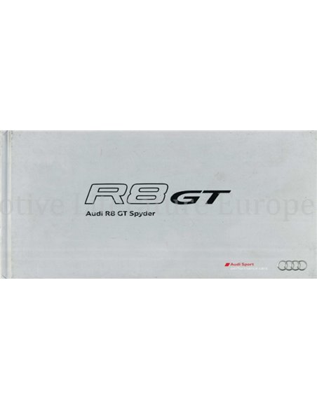 2011 AUDI R8 GT SPYDER HARDCOVER BROCHURE DUITS
