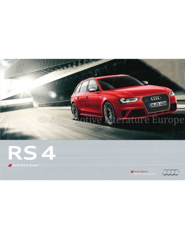 2012 AUDI RS4 AVANT PROSPEKT ENGLISCH