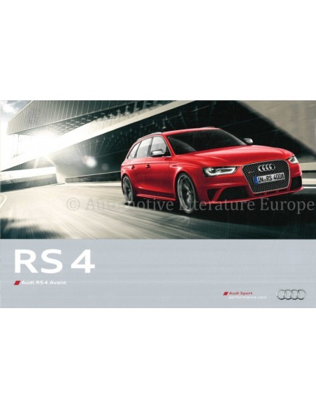 2012 AUDI RS4 AVANT PROSPEKT ENGLISCH
