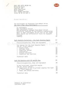 1983 AUDI QUATTRO PRESSKIT ENGLISH 2