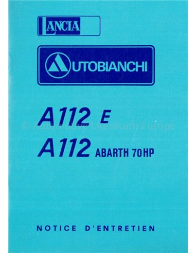 1975 AUTOBIANCHI A112 INSTRUCTIEBOEKJE FRANS