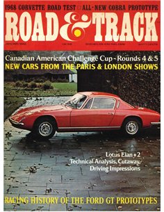 1968 ROAD AND TRACK MAGAZINE JANUARY ENGLISH
