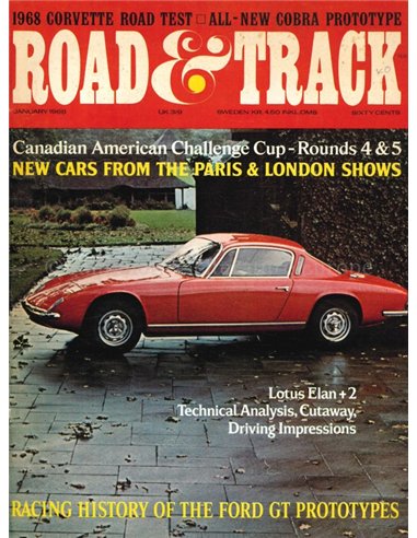 1968 ROAD AND TRACK MAGAZINE JANUAR ENGLISCH