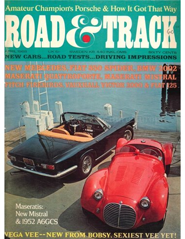 1968 ROAD AND TRACK MAGAZINE APRIL ENGLISCH