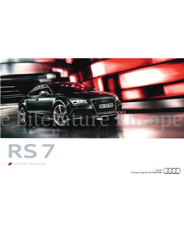 2013 AUDI RS7 HARDCOVER BROCHURE DUITS