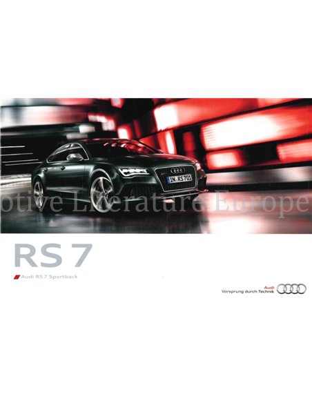 2013 AUDI RS7 HARDBACK BROCHURE GERMAN
