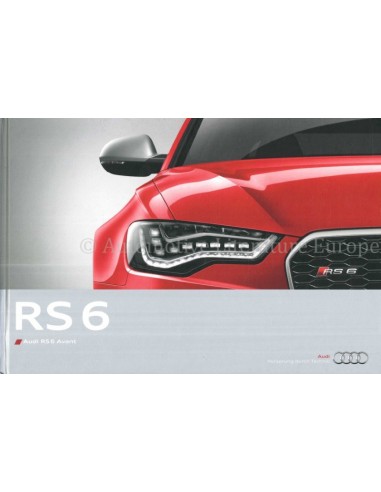2013 AUDI RS6 AVANT HARDCOVER PROSPEKT DEUTSCH