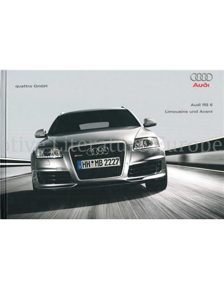 2008 AUDI RS6 HARDCOVER PROSPEKT DEUTSCH