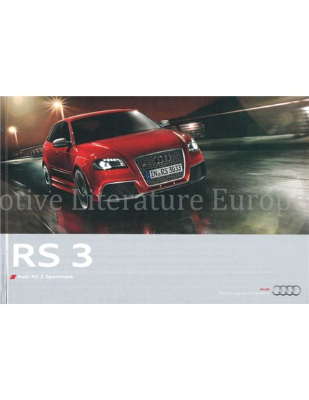 2011 AUDI RS3 HARDCOVER BROCHURE DUITS