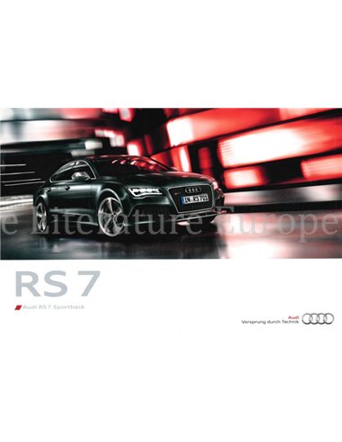 2013 AUDI RS7 BROCHURE ENGELS