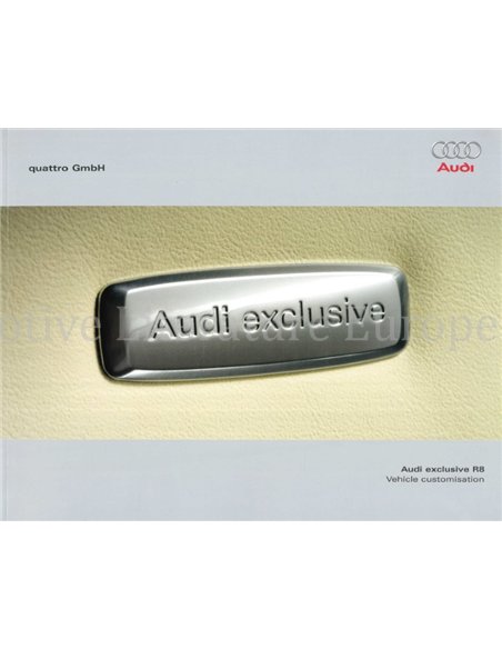 2006 AUDI R8 EXCLUSIVE PROSPEKT ENGLISCH