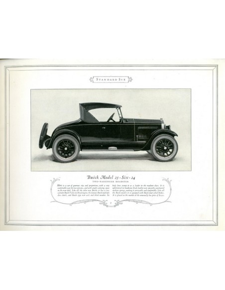 1925 BUICK SIX STANDARD & MASTER MODELLEN BROCHURE ENGELS