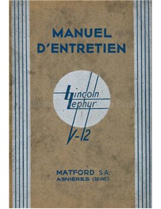 1936 LINCOLN ZEPHYR V12 INSTRUCTIEBOEKJE FRANS