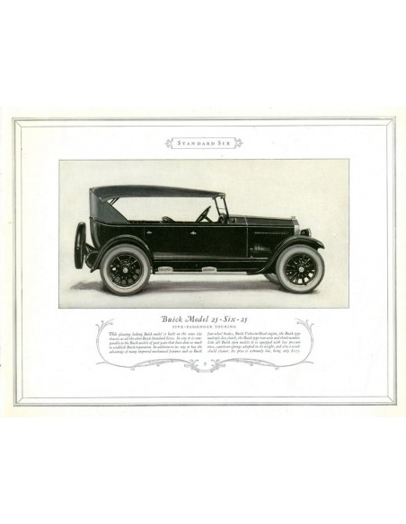 1925 BUICK SIX STANDARD & MASTER MODELLEN BROCHURE ENGELS