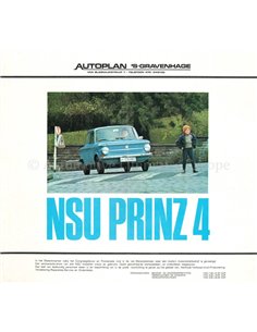 1967 NSU PRINZ 4 BROCHURE DUTCH