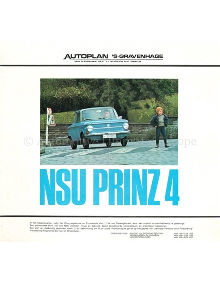 1967 NSU PRINZ 4 BROCHURE NEDERLANDS