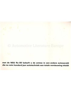 1971 NSU RO 80 BROCHURE DUTCH