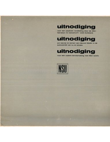 1968 NSU RANGE BROCHURE DUTCH