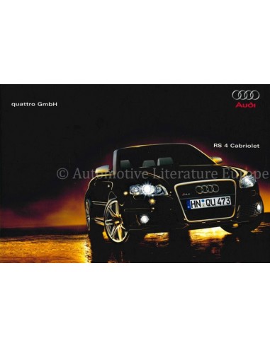 2006 AUDI RS4 CABRIOLET BROCHURE ENGELS