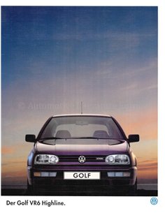 1995 VOLKSWAGEN GOLF VR6 HIGHLINE PORTFOLIO BROCHURE GERMAN