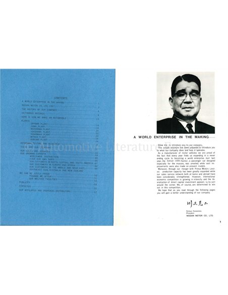 1967 NISSAN BEDRIJFS BROCHURE ENGELS 