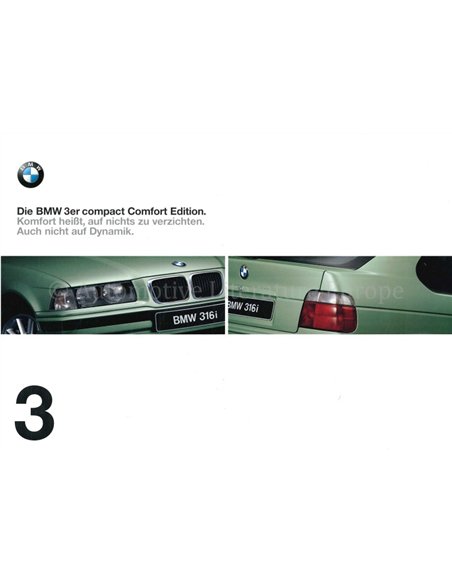 1997 BMW 3 SERIE COMPACT COMFORT EDITION BROCHURE DUITS