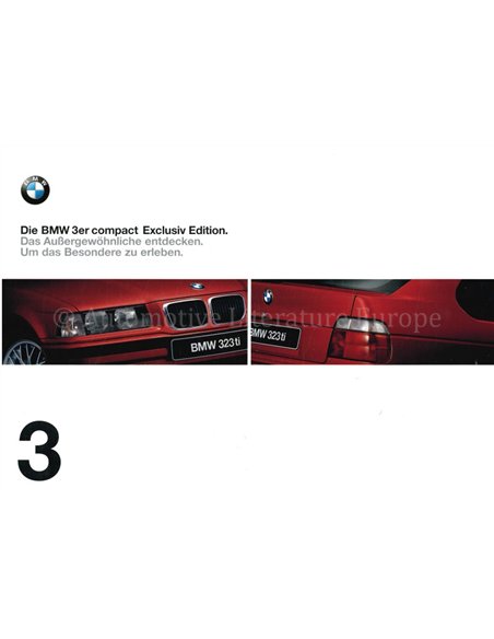 1997 BMW 3 SERIES COMPACT EXCLUSIV EDITION  BROCHURE GERMAN