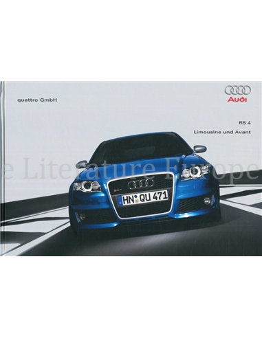 2006 AUDI RS4 HARDCOVER BROCHURE DUITS