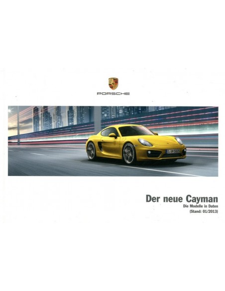 2013 PORSCHE CAYMAN HARDCOVER BROCHURE DUITS