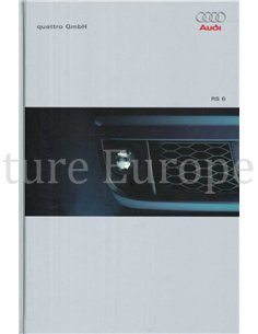 2002 AUDI RS6 HARDCOVER PROSPEKT DEUTSCH