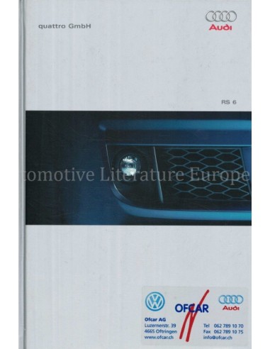 2002 AUDI RS6 HARDBACK BROCHURE GERMAN