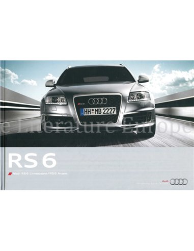 2010 AUDI RS6 HARDCOVER BROCHURE DUITS