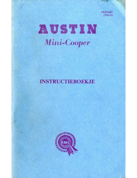 1963 AUSTIN MINI COOPER OWNERS MANUAL DUTCH