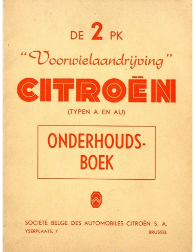 1954 CITROEN 2CV INSTRUCTIEBOEKJE NEDERLANDS